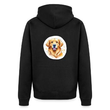 Aquarelles Golden Retriever - Veste à capuche bio Premium Unisexe - noir - Dos - Nico (187cm)