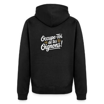 Occupe-toi de tes oignons - Veste à capuche bio Premium Unisexe - noir - Dos - Nico (187cm)