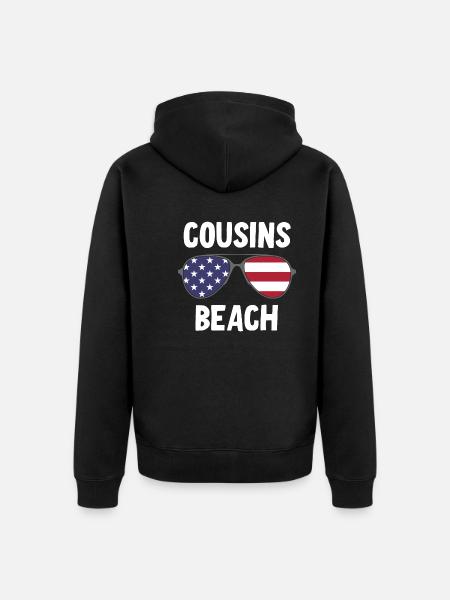 Cousins Beach - Unisex Premium Organic Zip Hoodie - black