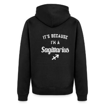 Signe du zodiaque Sagittaire - Veste à capuche bio Premium Unisexe - noir - Dos - Nico (187cm)