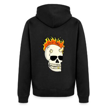 Little angel - Unisex Premium Organic Zip Hoodie - black - Back - Nico (187cm)