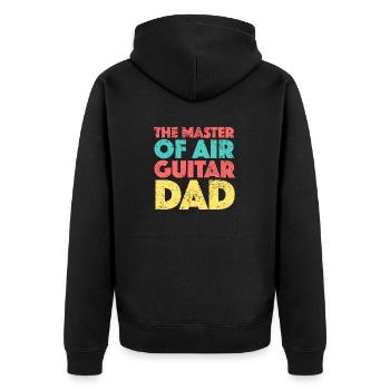 The Master Of Air Guitar Dad - Unisex Premium Bio Zip Hoodie - Schwarz - Hinten - Nico (187cm)