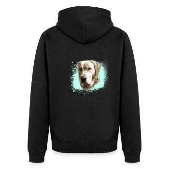 Labrador, Golden Retriever, graffit, malerei - Unisex Premium Bio Zip Hoodie - Schwarz - Hinten - Nico (187cm)