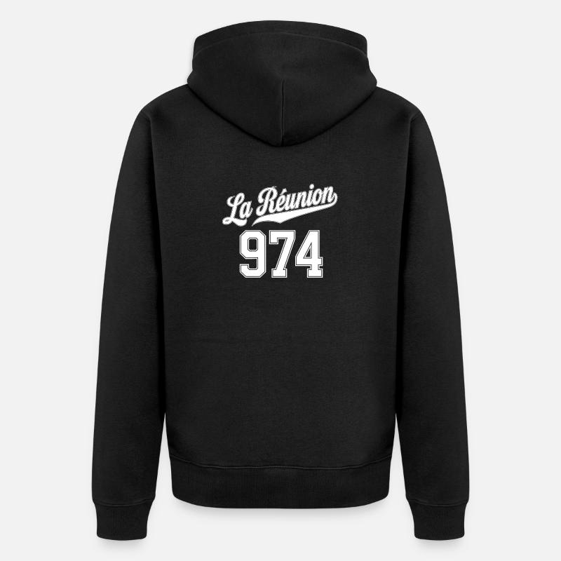 La Réunion 974 - Veste à capuche bio Premium Unisexe - noir