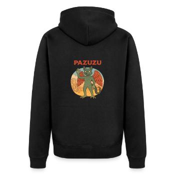 Pazuzu demon - Unisex Premium Organic Zip Hoodie - black - Back - Nico (187cm)