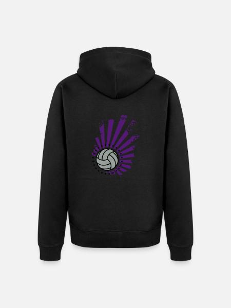 Conception de volleyball (Stars) - Veste à capuche bio Premium Unisexe - noir