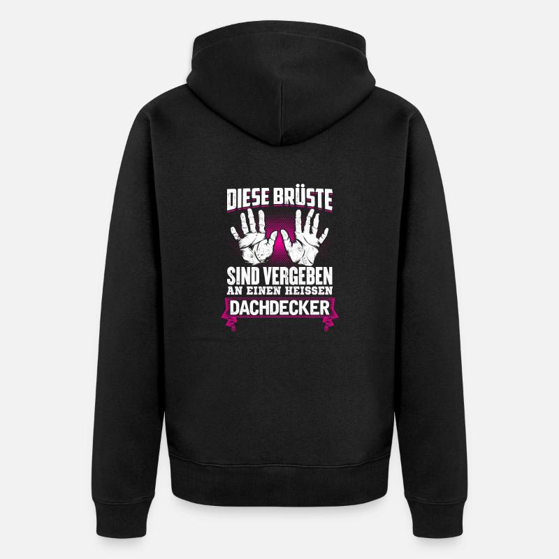 DACHDECKER - Brüste - Unisex Premium Bio Zip Hoodie - Schwarz