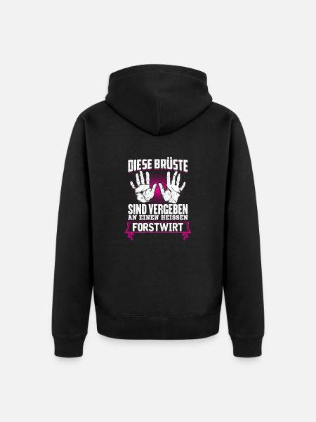 FORSTWIRT - Brüste - Unisex Premium Bio Zip Hoodie - Schwarz