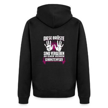 SCHORNSTEINFEGER - Brüste - Unisex Premium Bio Zip Hoodie - Schwarz - Hinten - Nico (187cm)