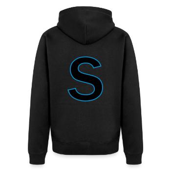 letter s vector - Unisex Premium Organic Zip Hoodie - black - Back - Nico (187cm)