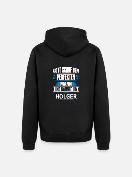 HOLGER - Unisex Premium Bio Zip Hoodie - Schwarz