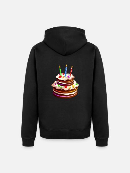 gros gâteau anniversaire - Veste à capuche bio Premium Unisexe - noir