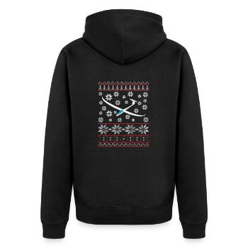 ugly christmas Segelflug Segelflieger arcus - Unisex Premium Bio Zip Hoodie - Schwarz - Hinten - Nico (187cm)