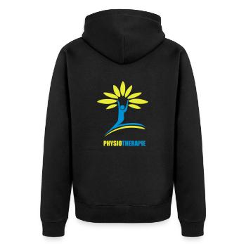 Physiotherapy tree - Unisex Premium Organic Zip Hoodie - black - Back - Nico (187cm)