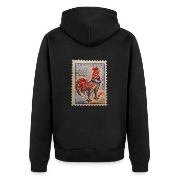 timbre français - Veste à capuche bio Premium Unisexe - noir - Dos - Nico (187cm)