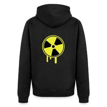 atom_symbol_1_f2 - Unisex Premium Bio Zip Hoodie - Schwarz - Hinten - Nico (187cm)