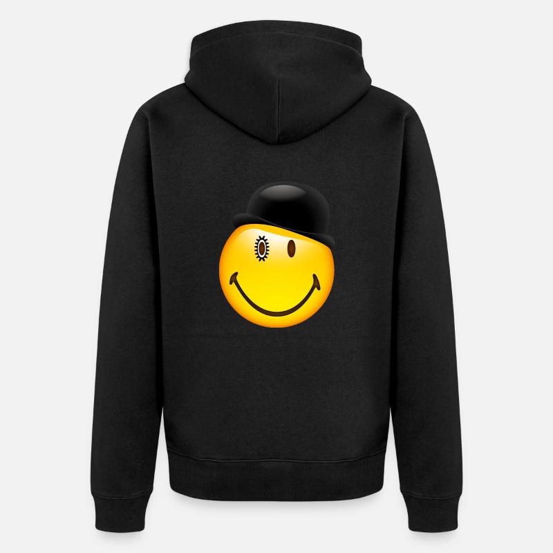 Smiley Glossy Bowler Hat - Veste à capuche bio Premium Unisexe - noir