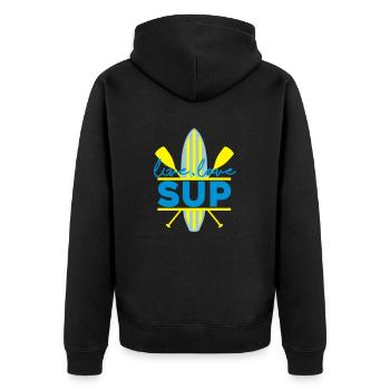 live love SUP - Stand up Paddeling - Wassersport - Unisex Premium Organic Zip Hoodie - black - Back - Nico (187cm)