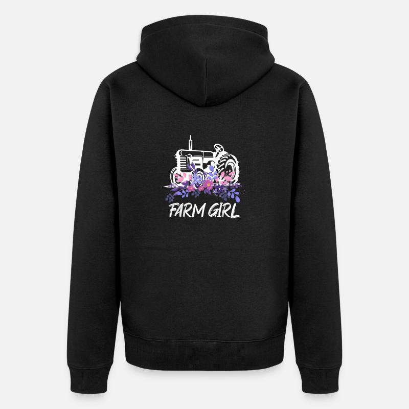 Bauernmädchen - Unisex Premium Bio Zip Hoodie - Schwarz