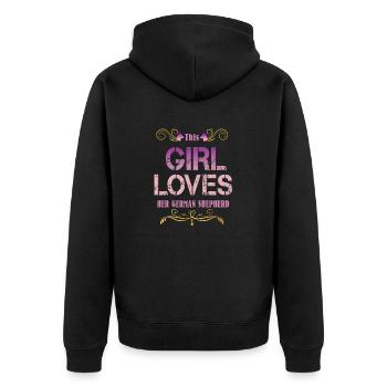 Cette fille aime son berger allemand - Veste à capuche bio Premium Unisexe - noir - Dos - Nico (187cm)