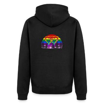Lgbt - Veste à capuche bio Premium Unisexe - noir - Dos - Nico (187cm)