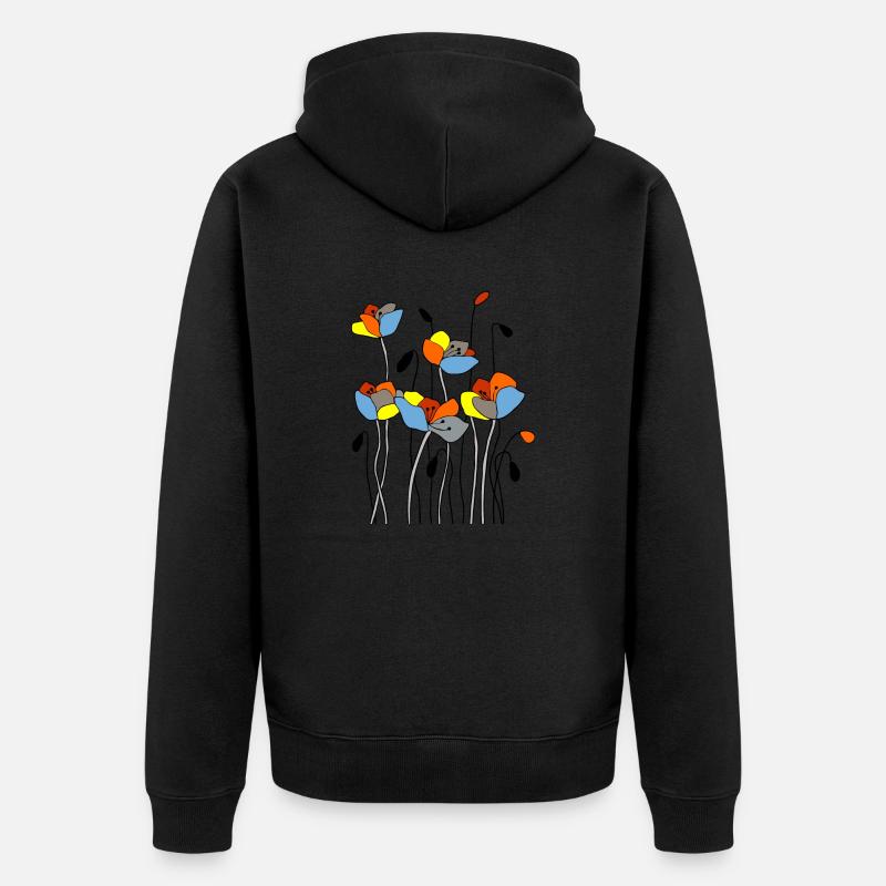 Fleurs - Veste à capuche bio Premium Unisexe - noir