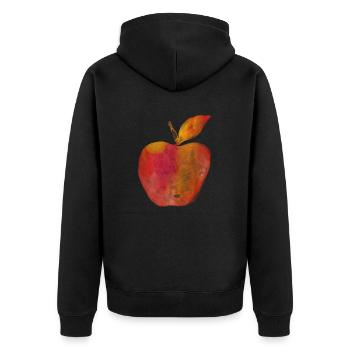 Red Apple Painted Watercolor Art Watercolor Red - Unisex Premium Organic Zip Hoodie - black - Back - Nico (187cm)