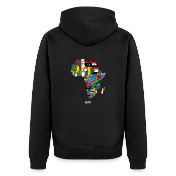 AFRIKA Länder Logo - Unisex Premium Bio Zip Hoodie - Schwarz - Hinten - Nico (187cm)