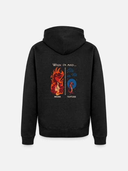 When I'm mad - Unisex Premium Organic Zip Hoodie - black
