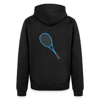 tennis racket - Unisex Premium Organic Zip Hoodie - black - Back - Nico (187cm)