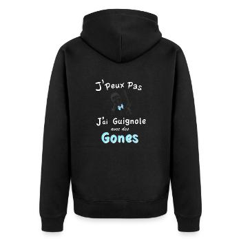 J'peu pas j''ai guignole - Veste à capuche bio Premium Unisexe - noir - Dos - Nico (187cm)