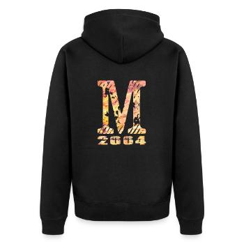 M 2004 Name Year of Birth Gift - Unisex Premium Organic Zip Hoodie - black - Back - Nico (187cm)