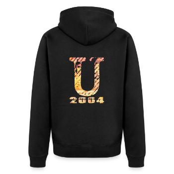 U 2004 Name Year of Birth Gift - Unisex Premium Organic Zip Hoodie - black - Back - Nico (187cm)