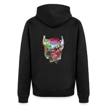 Cyborg Demon - Unisex Premium Organic Zip Hoodie - black - Back - Nico (187cm)