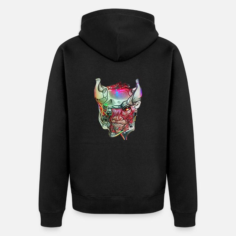 Démon cyborg - Veste à capuche bio Premium Unisexe - noir