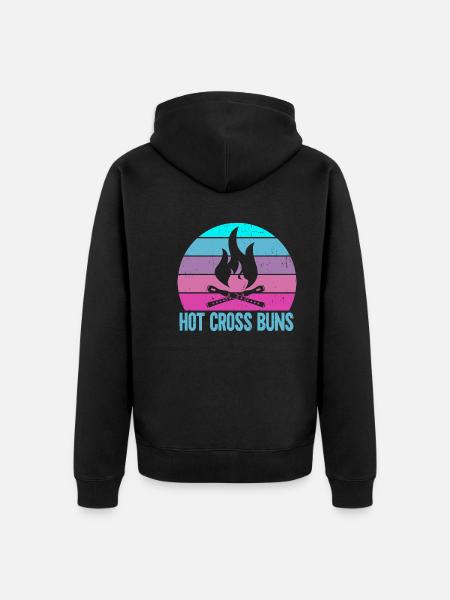 Hot Cross Buns - Unisex Premium Organic Zip Hoodie - black