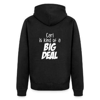Carl est un peu un gros problème - Veste à capuche bio Premium Unisexe - noir - Dos - Nico (187cm)