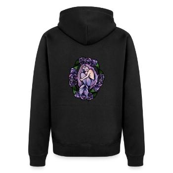 Sirène Violet - Veste à capuche bio Premium Unisexe - noir - Dos - Nico (187cm)