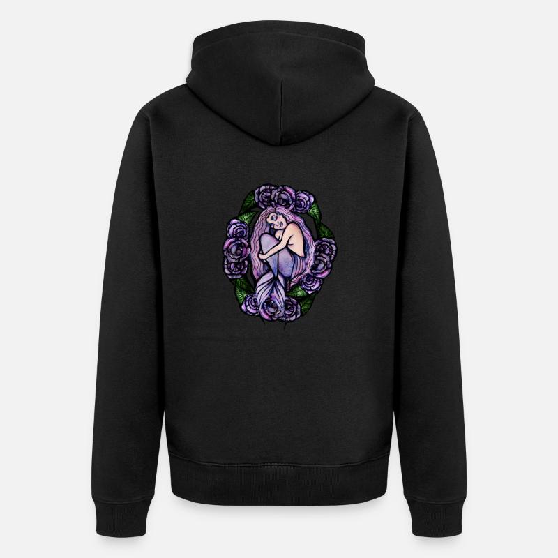 Sirène Violet - Veste à capuche bio Premium Unisexe - noir