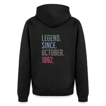 Légende depuis octobre 1992 - Veste à capuche bio Premium Unisexe - noir - Dos - Nico (187cm)