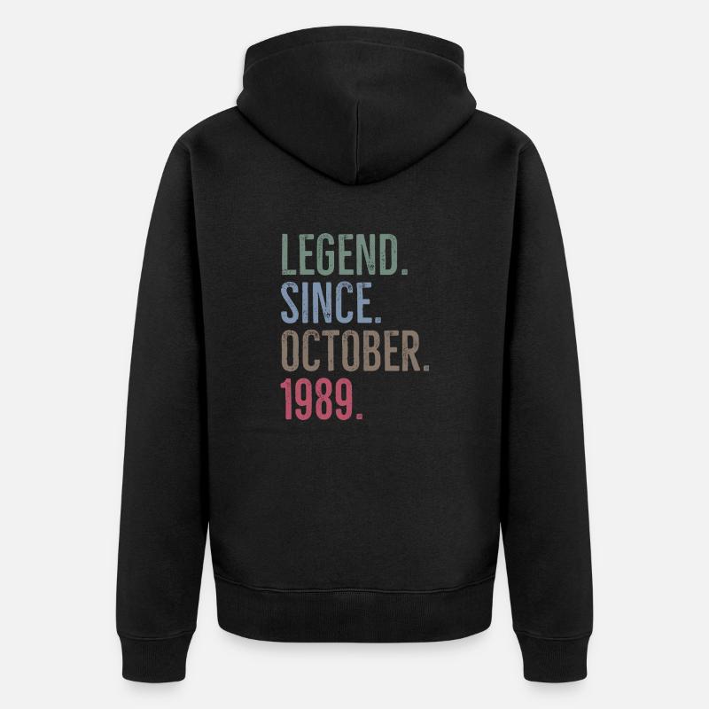 Légende depuis octobre 1989 - Veste à capuche bio Premium Unisexe - noir
