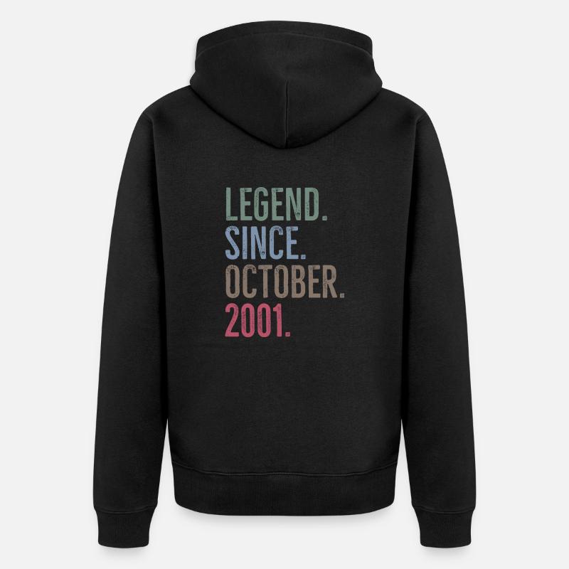Légende depuis octobre 2001 - Veste à capuche bio Premium Unisexe - noir