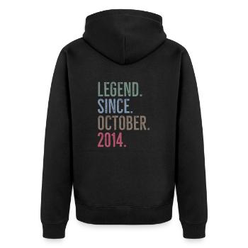 Légende depuis octobre 2014 - Veste à capuche bio Premium Unisexe - noir - Dos - Nico (187cm)
