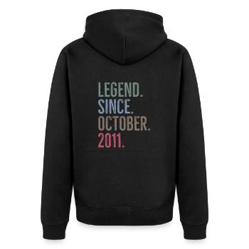 Légende depuis octobre 2011 - Veste à capuche bio Premium Unisexe - noir - Dos - Nico (187cm)