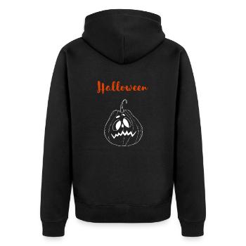 citrouille terrifiante triste d'halloween - Veste à capuche bio Premium Unisexe - noir - Dos - Nico (187cm)