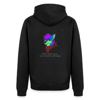 I can't hear you - Unisex Premium Organic Zip Hoodie - black - Back - Nico (187cm)
