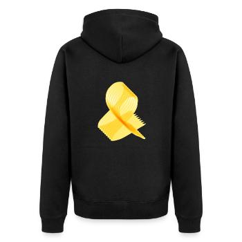 Und noch viel mehr - Unisex Premium Bio Zip Hoodie - Schwarz - Hinten - Nico (187cm)