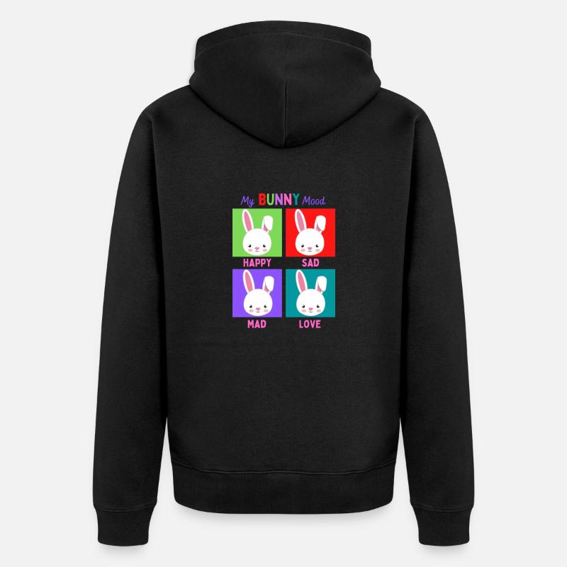 Mon humeur de lapin - Veste à capuche bio Premium Unisexe - noir