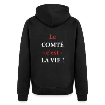 Le comté c'est la vie - Veste à capuche bio Premium Unisexe - noir - Dos - Nico (187cm)