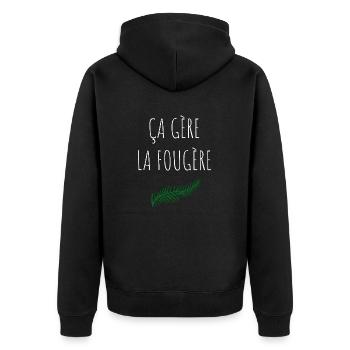 ça gère la fougère - Veste à capuche bio Premium Unisexe - noir - Dos - Nico (187cm)